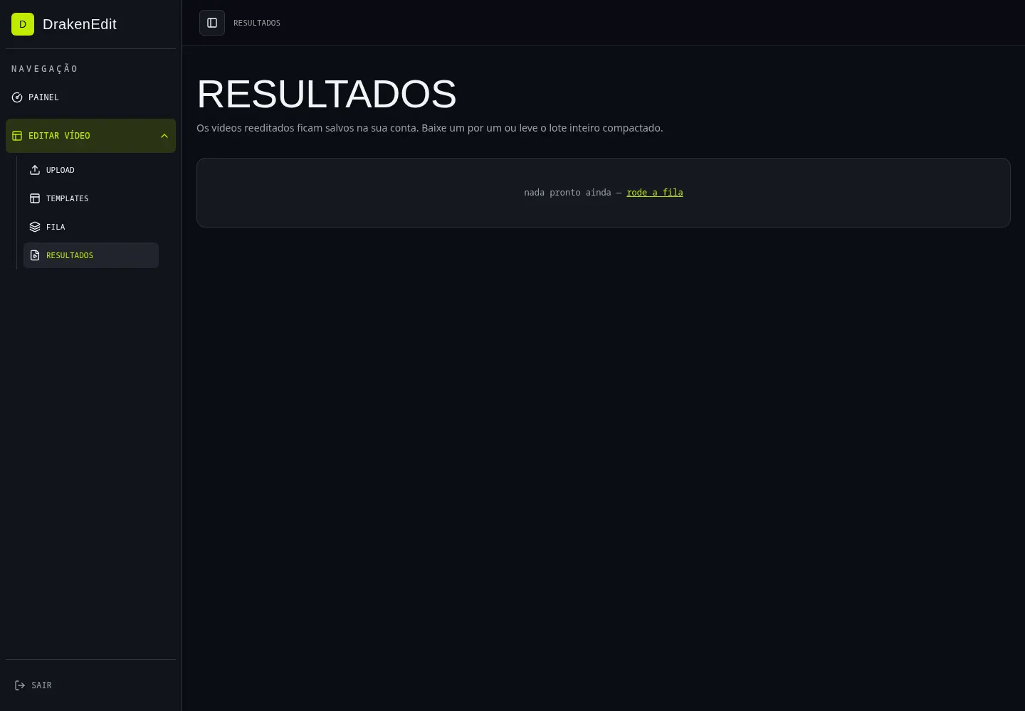 Tela real de resultados do DrakenEdit